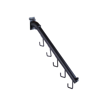 Amko 16.5 In. 5 Hook Pipe Line Waterfall, Matte Black PL-5H